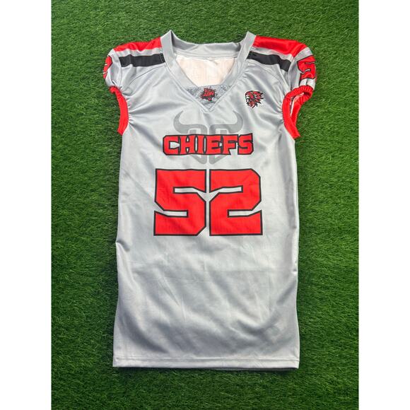 ABN Sports Chiefs #52 Football Jersey Gray Red Size M Men’s Athletic Team Shirt - Picture 2 of 5